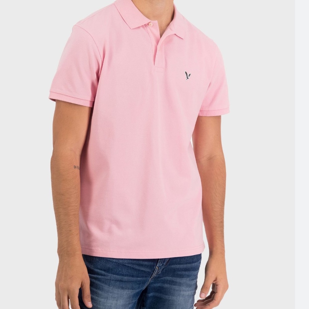 American Eagle Outfitters Men’s Pink Athletic Fit Polo Shirt
